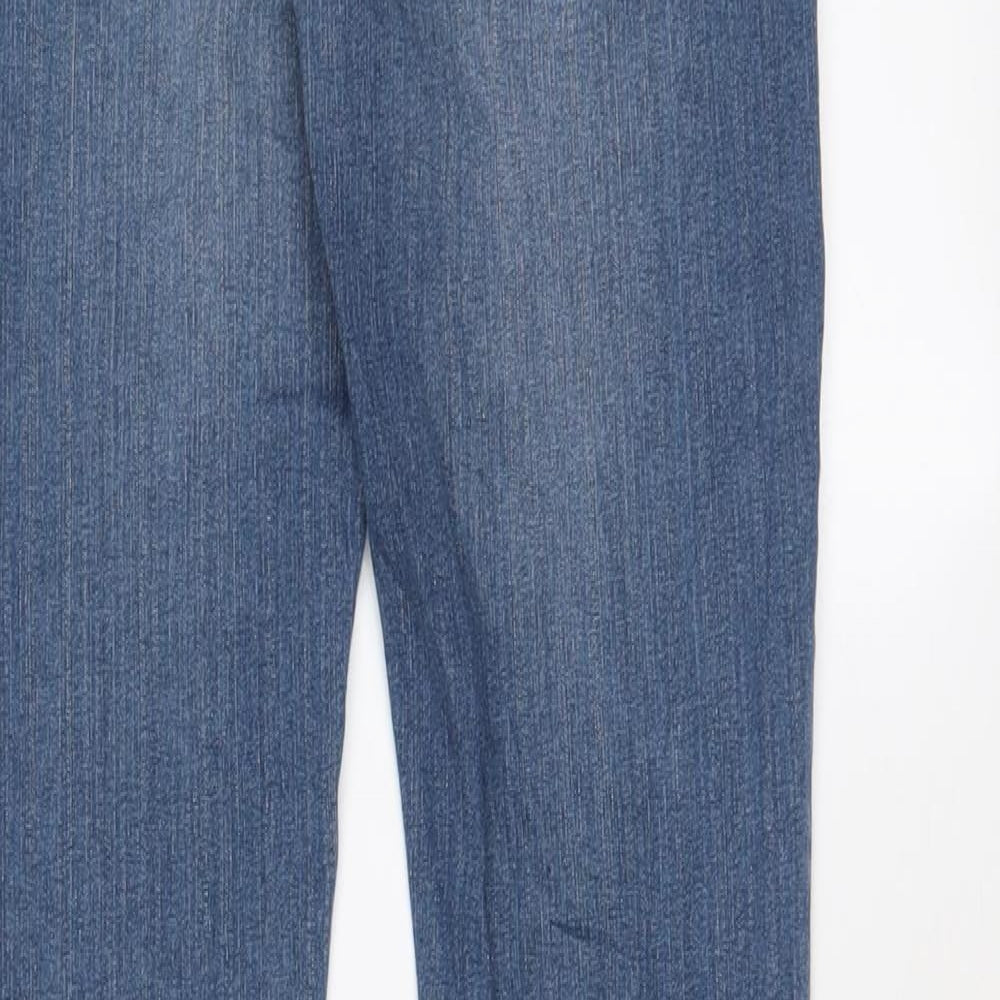 New Look Girls Blue Cotton Skinny Jeans Size 12 Years L28 in Regular Zip - Pockets