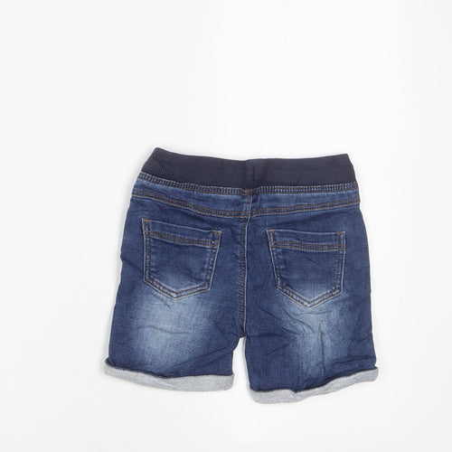 Matalan Boys Blue Cotton Cropped Trousers Size 12-18 Months Zip