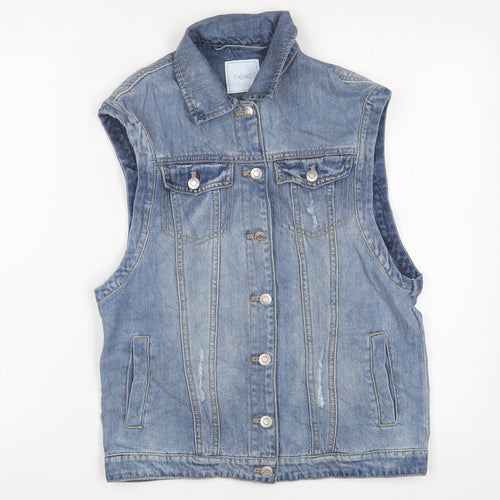 NEXT Girls Blue Gilet Jacket Size 12 Years Button - Pockets