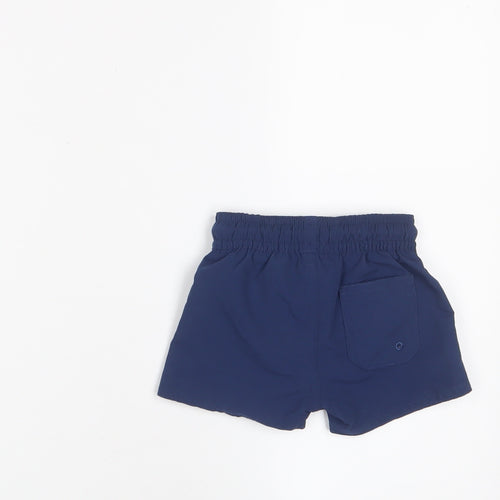Marks and Spencer Boys Blue Polyester Cropped Trousers Size 0-3 Months Drawstring - Swim shorts