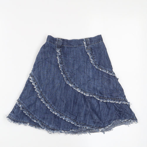 Mothercare Girls Blue Cotton A-Line Skirt Size 4-5 Years Regular Pull On