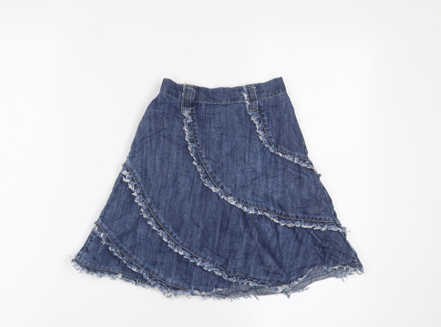 Mothercare Girls Blue Cotton A-Line Skirt Size 4-5 Years Regular Pull On