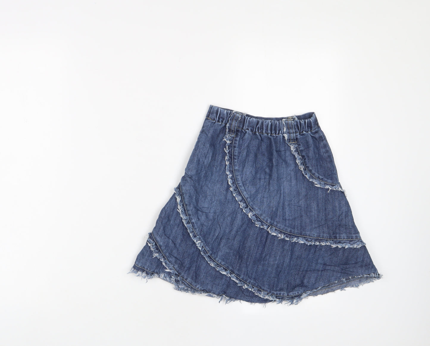 Mothercare Girls Blue Cotton A-Line Skirt Size 4-5 Years Regular Pull On