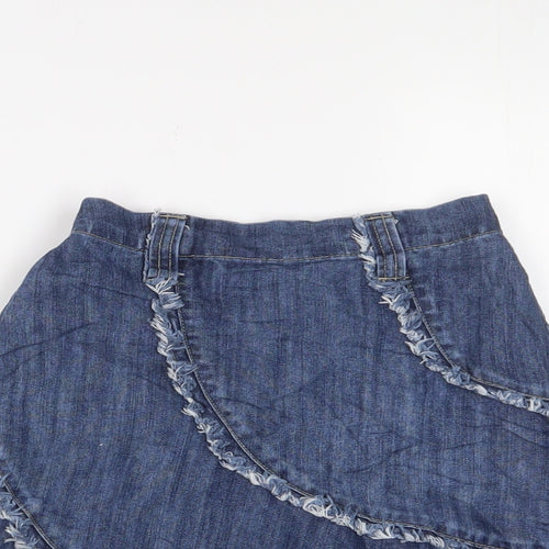 Mothercare Girls Blue Cotton A-Line Skirt Size 4-5 Years Regular Pull On