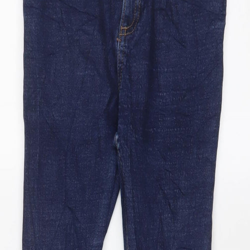 River Island Boys Blue Cotton Skinny Jeans Size 11 Years L23 in Regular Zip - Adjustable waist, Pockets