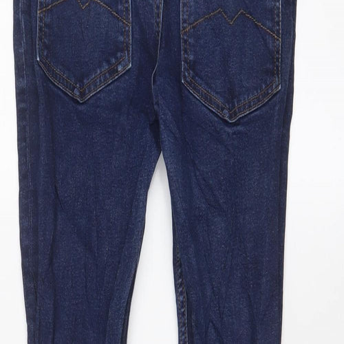 River Island Boys Blue Cotton Skinny Jeans Size 11 Years L23 in Regular Zip - Adjustable waist, Pockets