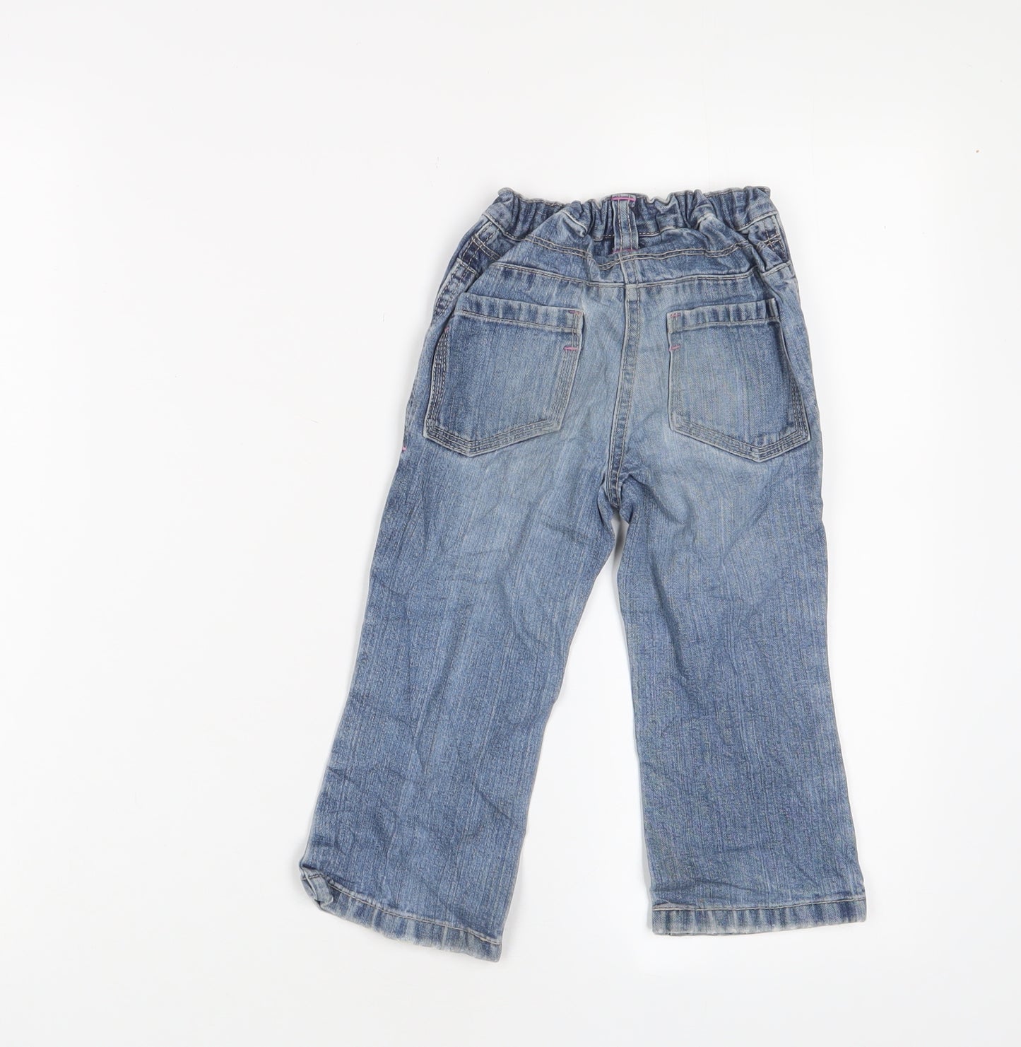 NEXT Girls Blue Cotton Straight Jeans Size 2 Years Regular Zip - Pockets