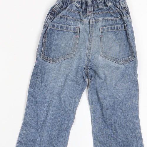 NEXT Girls Blue Cotton Straight Jeans Size 2 Years Regular Zip - Pockets