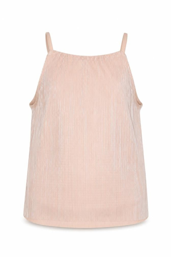 New Look Girls Pink Polyester Camisole Tank Size 12 Years Square Neck Pullover - Pleated