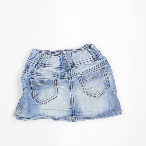 NEXT Girls Blue Cotton A-Line Skirt Size 12-18 Months Button