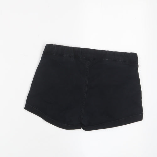 Marks and Spencer Girls Black Cotton Bermuda Shorts Size 10-11 Years Regular Zip