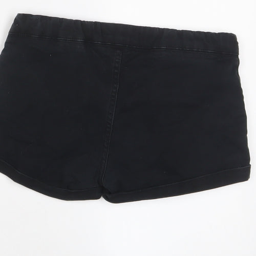 Marks and Spencer Girls Black Cotton Bermuda Shorts Size 10-11 Years Regular Zip