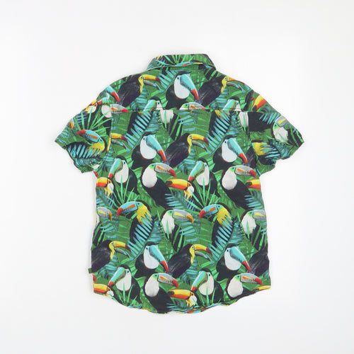 NEXT Boys Multicoloured Geometric Viscose Basic Button-Up Size 8 Years Collared Button