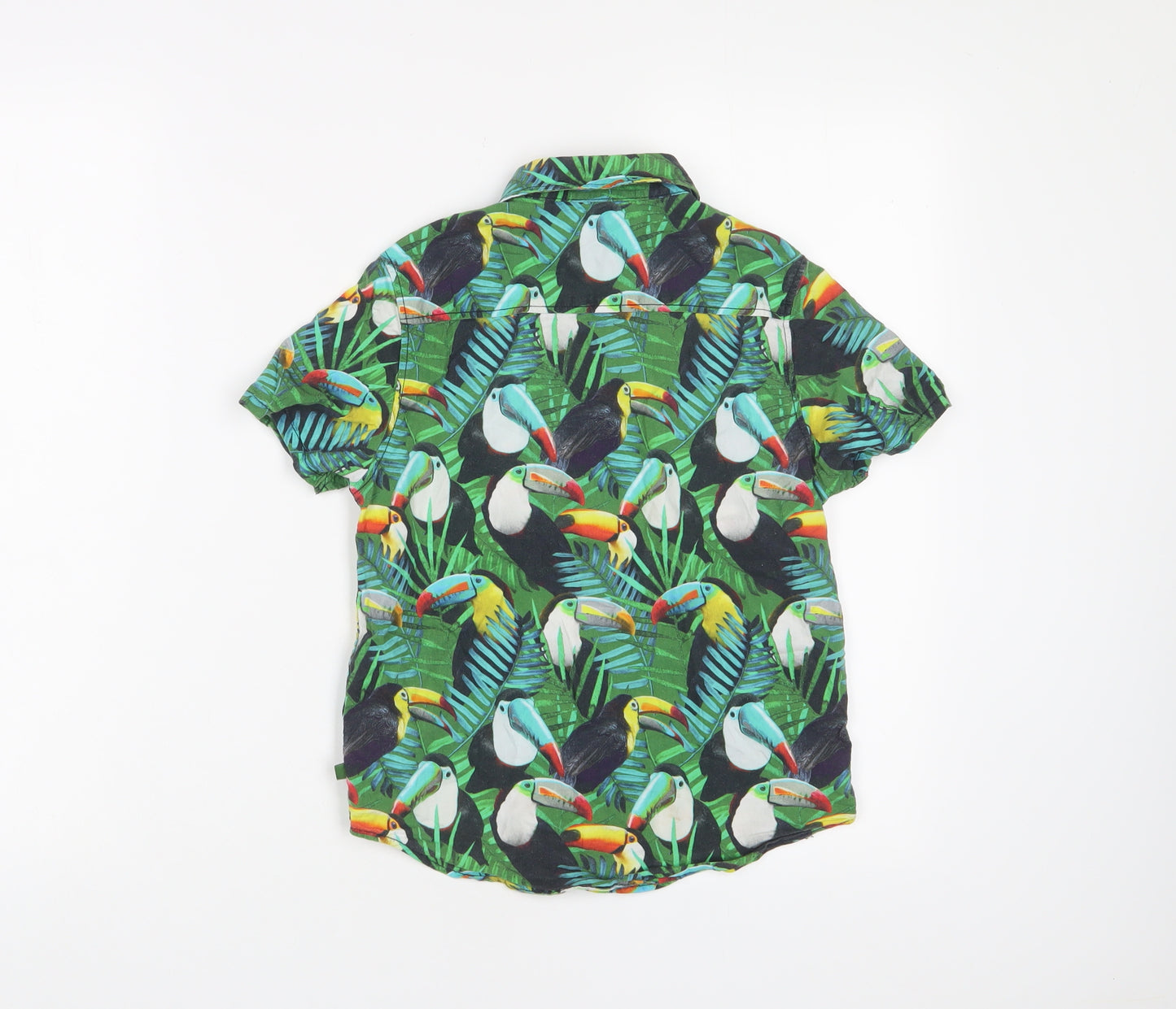 NEXT Boys Multicoloured Geometric Viscose Basic Button-Up Size 8 Years Collared Button