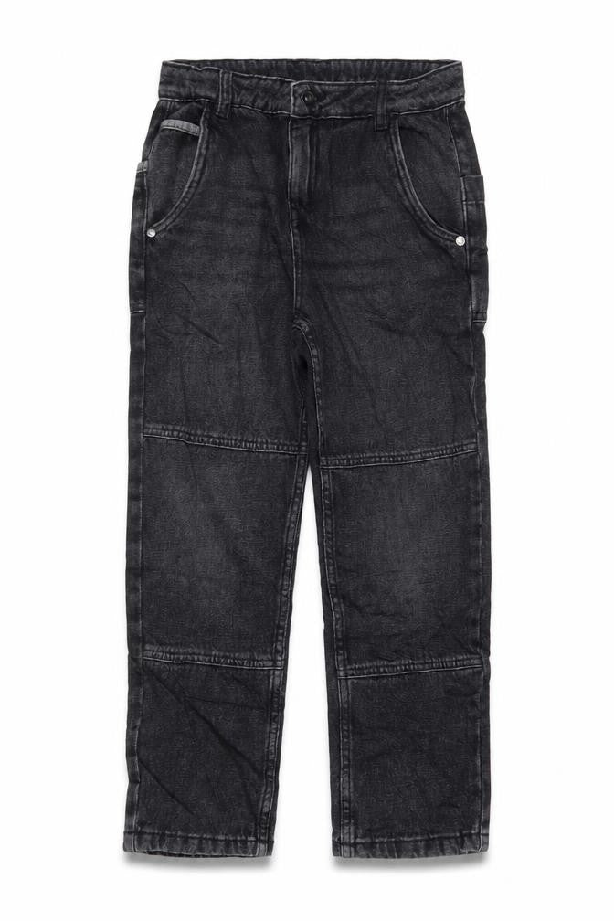 Marks and Spencer Girls Black Cotton Straight Jeans Size 9-10 Years L23 in Regular Zip - Pockets