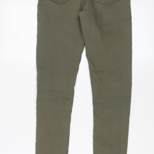 H&M Girls Green Cotton Skinny Jeans Size 12-13 Years L28 in Regular Zip - Zip Pockets