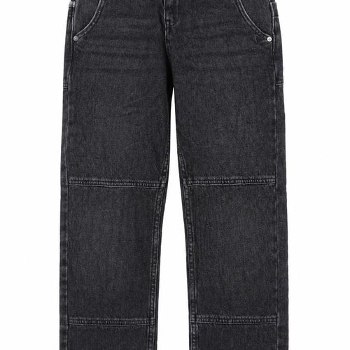 Marks and Spencer Girls Black Cotton Straight Jeans Size 11-12 Years L25 in Regular Zip - Pockets