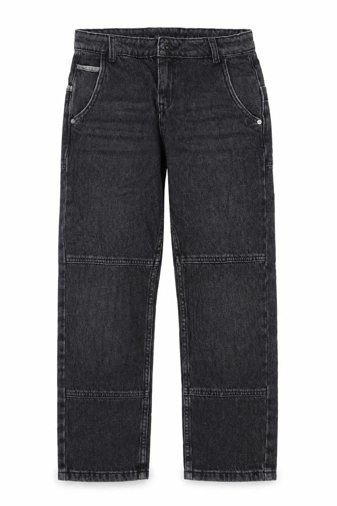 Marks and Spencer Girls Black Cotton Straight Jeans Size 11-12 Years L25 in Regular Zip - Pockets