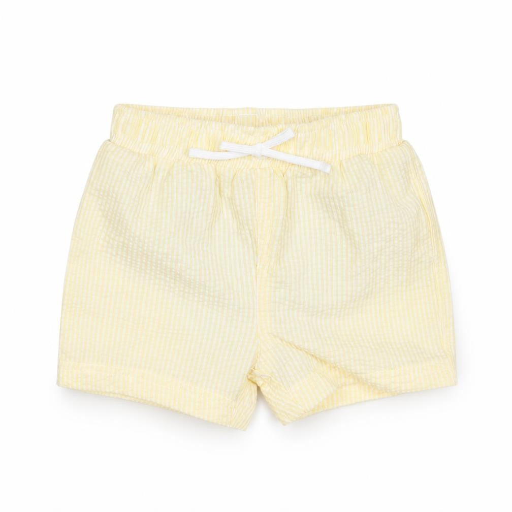 Marks and Spencer Baby Yellow Plaid Cotton Cropped Trousers Size 6-9 Months Drawstring
