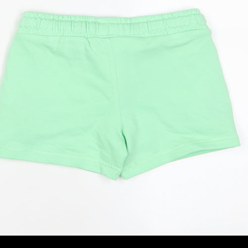 Marks and Spencer Boys Green Cotton Sweat Shorts Size 2-3 Years Regular Drawstring - Pockets