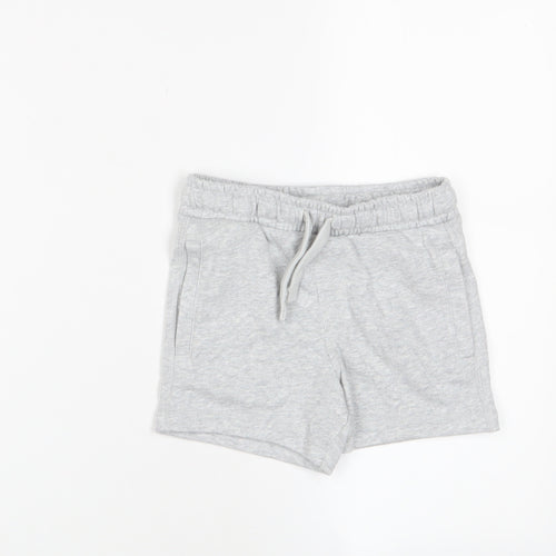 Marks and Spencer Boys Grey Cotton Sweat Shorts Size 2-3 Years Regular Drawstring