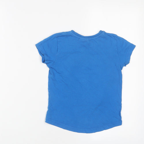 Marvel Boys Blue Cotton Basic T-Shirt Size 3-4 Years Crew Neck Pullover