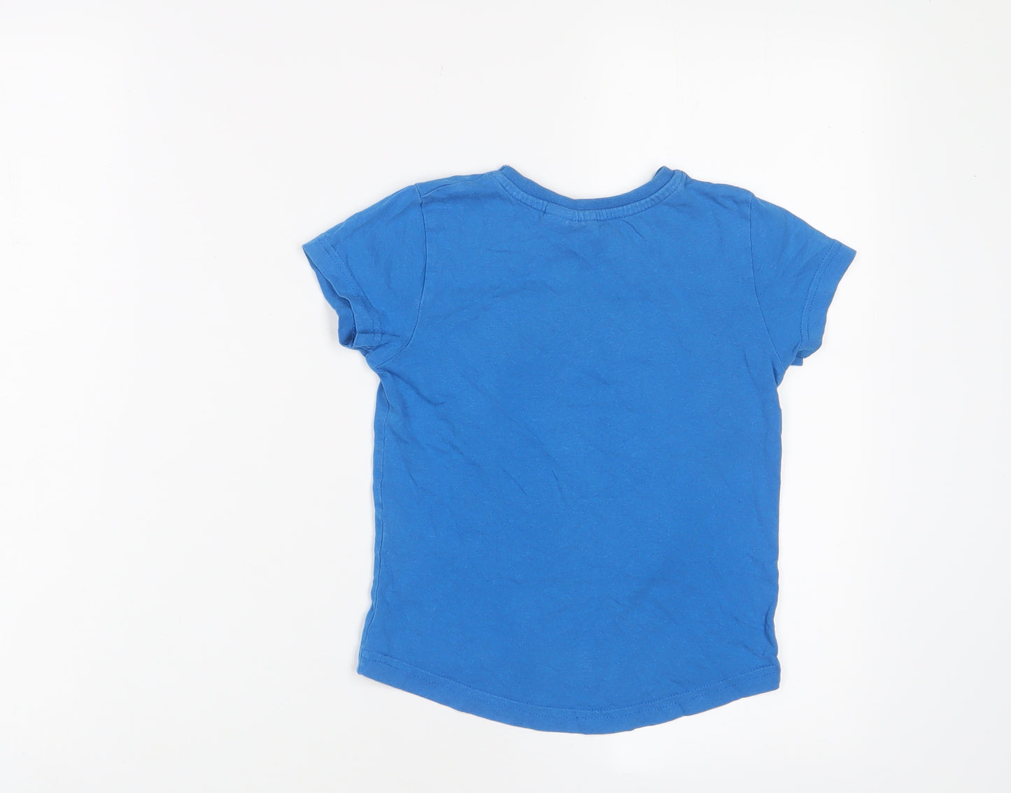 Marvel Boys Blue Cotton Basic T-Shirt Size 3-4 Years Crew Neck Pullover