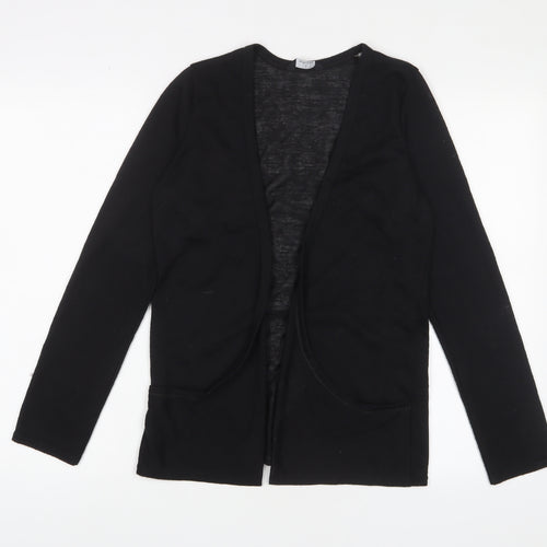 M&Co Girls Black V-Neck Polyester Cardigan Jumper Size 13 Years Pullover - Open, Pockets