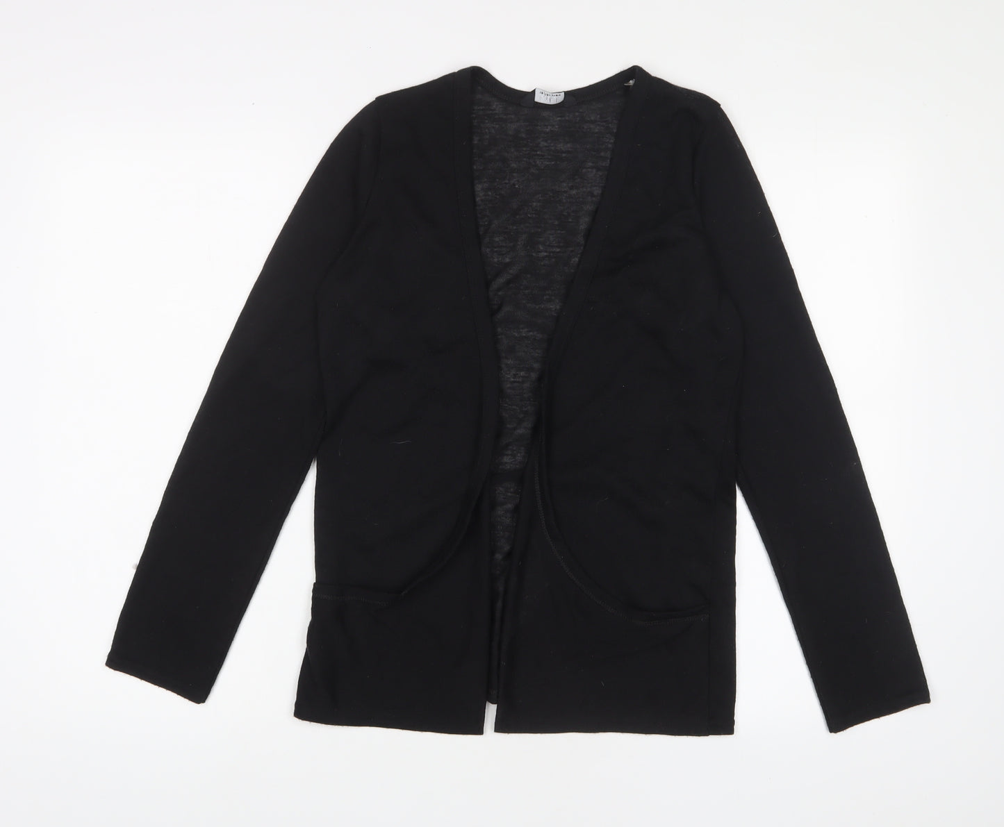 M&Co Girls Black V-Neck Polyester Cardigan Jumper Size 13 Years Pullover - Open, Pockets