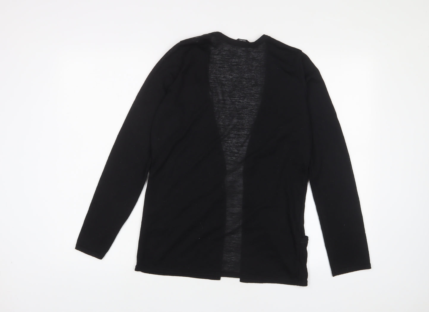 M&Co Girls Black V-Neck Polyester Cardigan Jumper Size 13 Years Pullover - Open, Pockets