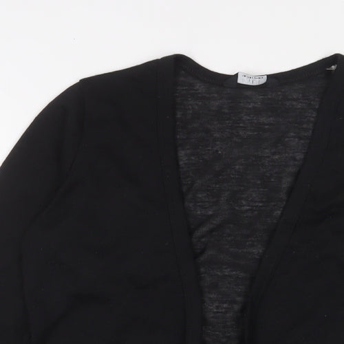 M&Co Girls Black V-Neck Polyester Cardigan Jumper Size 13 Years Pullover - Open, Pockets