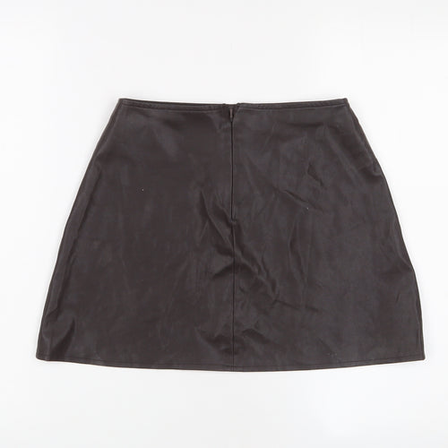 Mario Girls Brown Polyurethane A-Line Skirt Size 10 Years Regular Zip