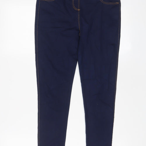 Marks and Spencer Girls Blue Cotton Jegging Jeans Size 11-12 Years L26 in Regular Pullover