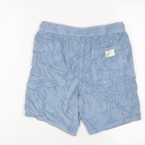 Marks and Spencer Boys Blue Cotton Bermuda Shorts Size 11-12 Years L7 in Regular Drawstring - Pockets