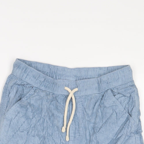 Marks and Spencer Boys Blue Cotton Bermuda Shorts Size 11-12 Years L7 in Regular Drawstring - Pockets