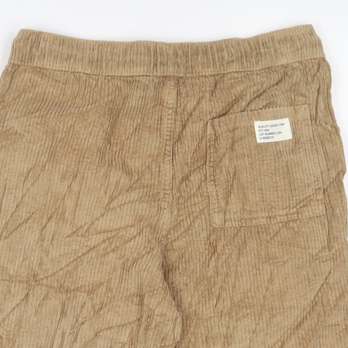Marks and Spencer Boys Brown Cotton Bermuda Shorts Size 13-14 Years L7 in Regular Drawstring - Pockets