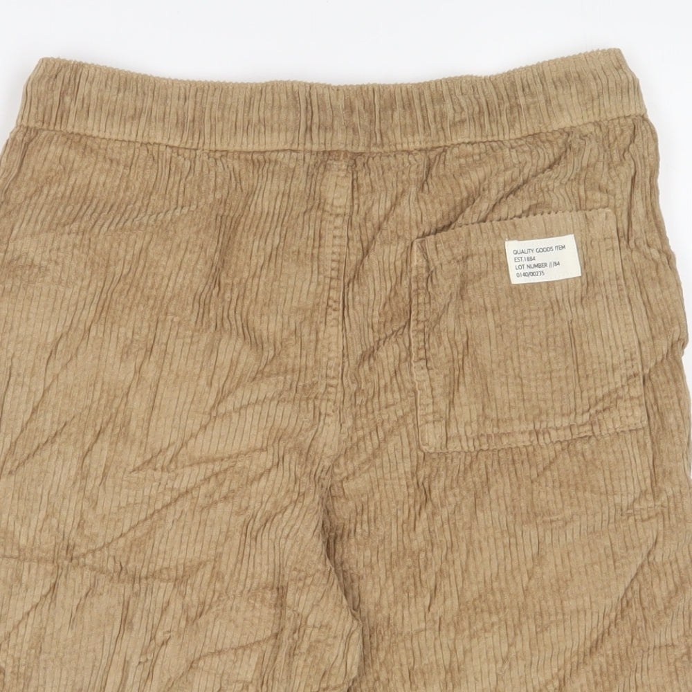 Marks and Spencer Boys Brown Cotton Bermuda Shorts Size 13-14 Years L7 in Regular Drawstring - Pockets