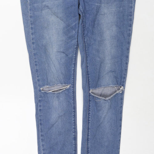 Very Womens Blue Cotton Skinny Jeans Size 12 L30 in Regular Zip