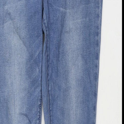Very Womens Blue Cotton Skinny Jeans Size 12 L30 in Regular Zip