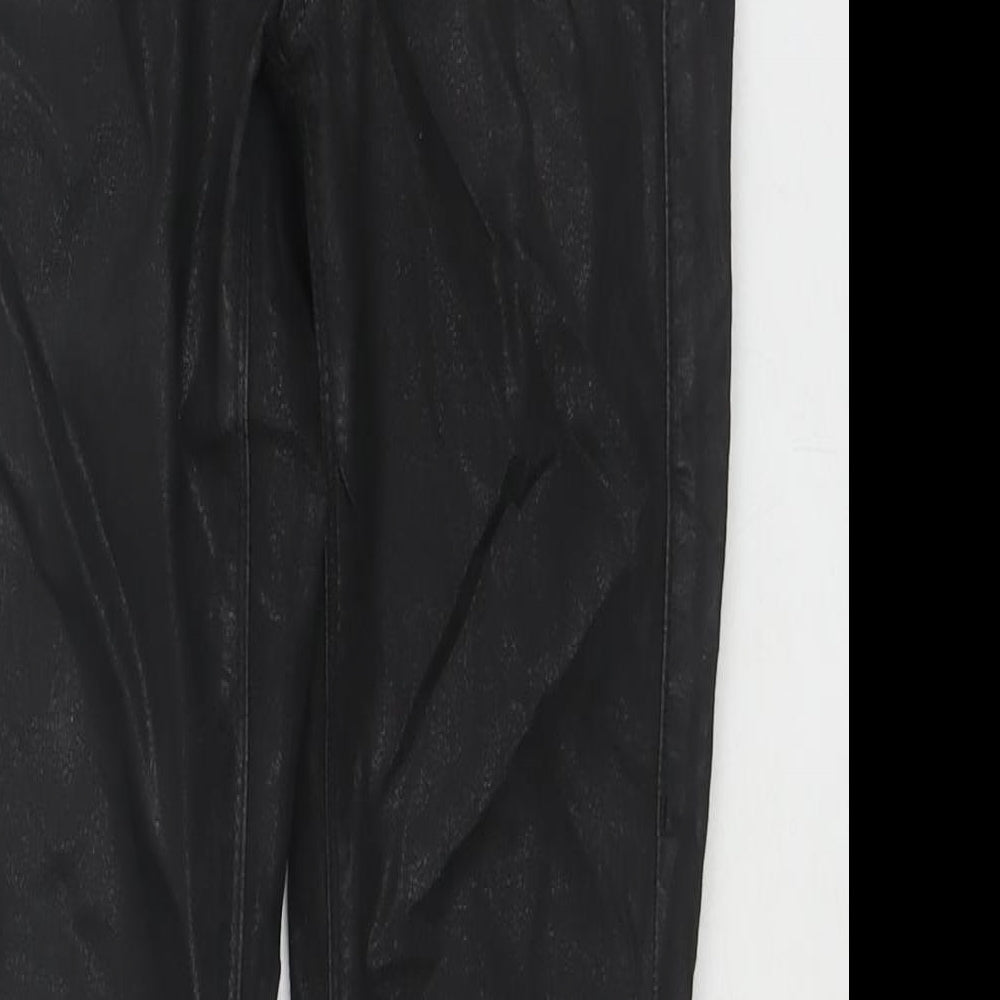 Topshop Womens Black Cotton Skinny Jeans Size 24 L28 in Regular Zip