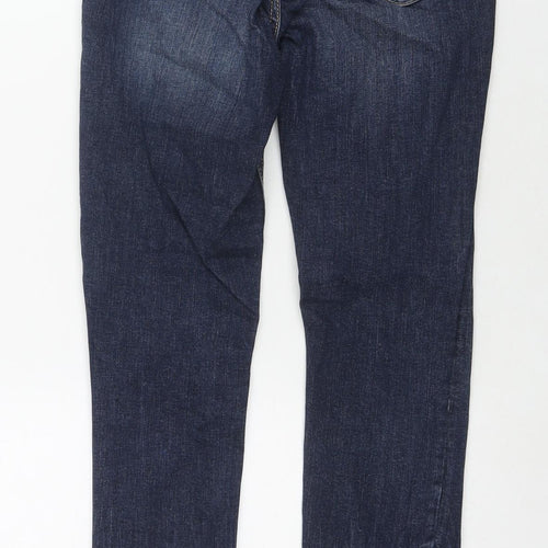 Zara Womens Blue Cotton Skinny Jeans Size 8 L26 in Regular Zip