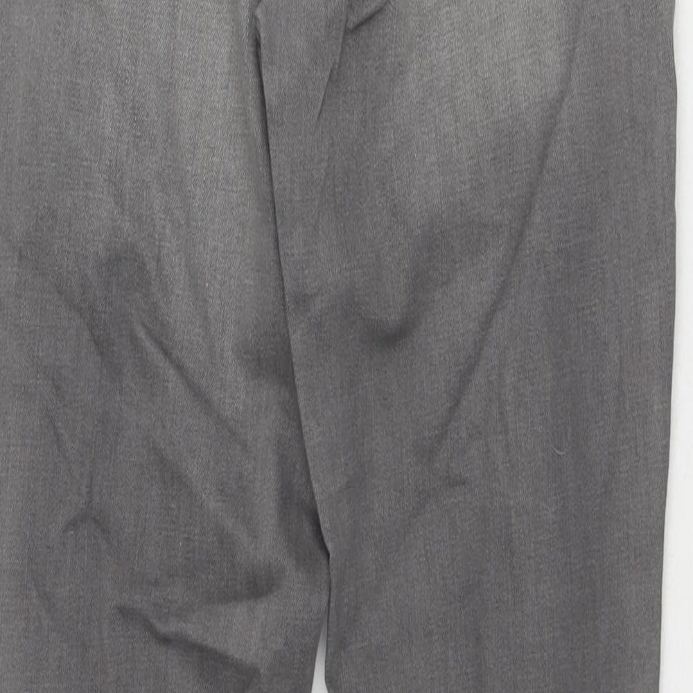 H&M Womens Grey Cotton Bootcut Jeans Size 10 L32 in Regular Zip