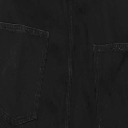 ASOS Womens Black Cotton Jumpsuit One-Piece Size 20 L30 in Button