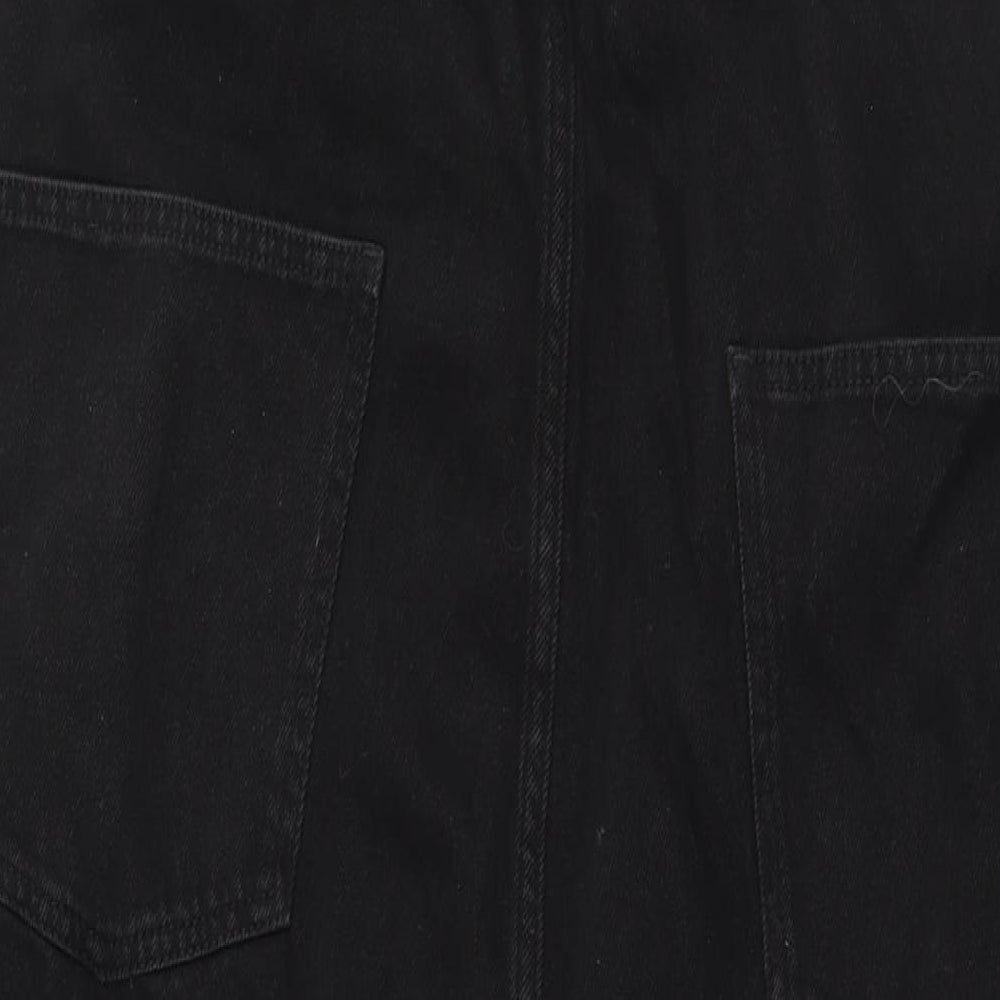 ASOS Womens Black Cotton Jumpsuit One-Piece Size 20 L30 in Button