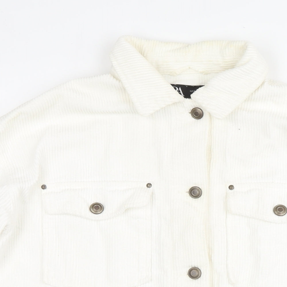 Zara Womens White Jacket Size S Button