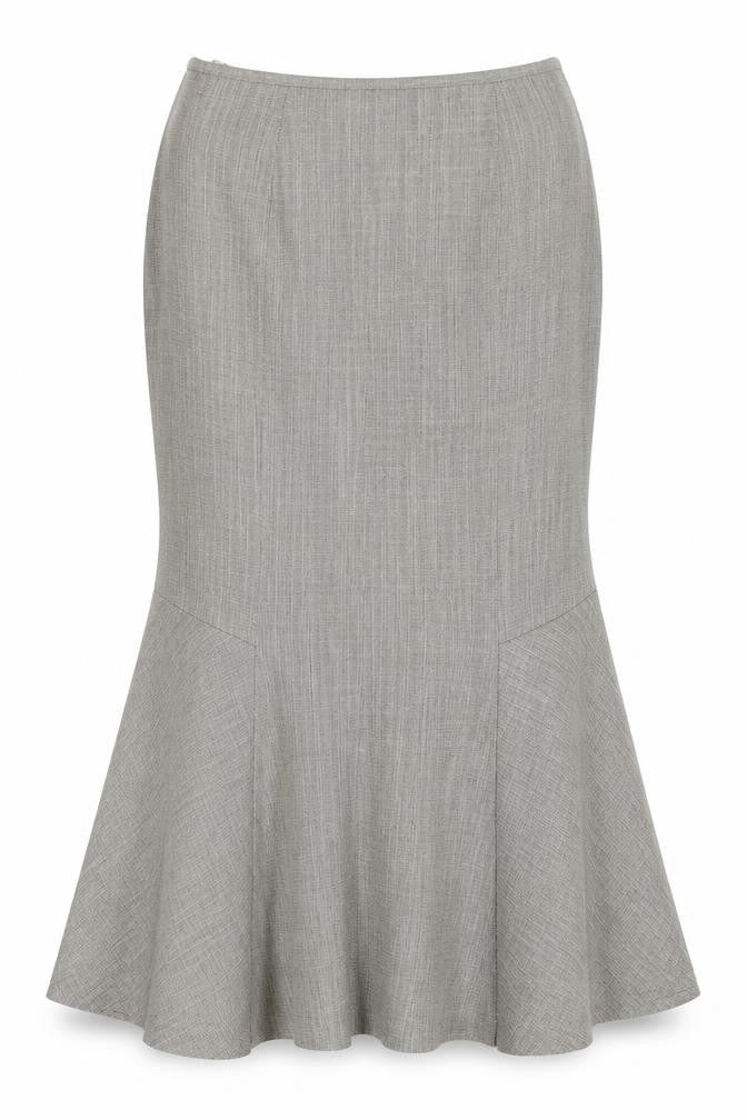 Precis Womens Grey Acetate Trumpet Skirt Size 10 Zip