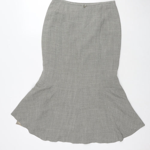 Precis Womens Grey Acetate Trumpet Skirt Size 10 Zip