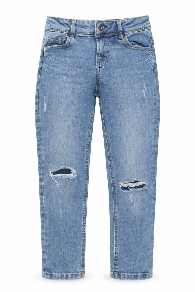 Denim & Co. Girls Blue Cotton Skinny Jeans Size 10-11 Years L26 in Regular Zip