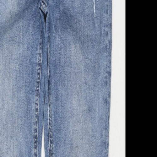 Denim & Co. Girls Blue Cotton Skinny Jeans Size 10-11 Years L26 in Regular Zip