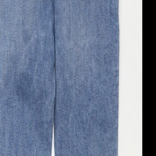 Denim & Co. Girls Blue Cotton Skinny Jeans Size 10-11 Years L26 in Regular Zip